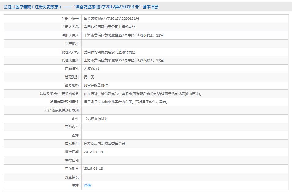 美国伟伦TYCOS墙挂式无液血压计